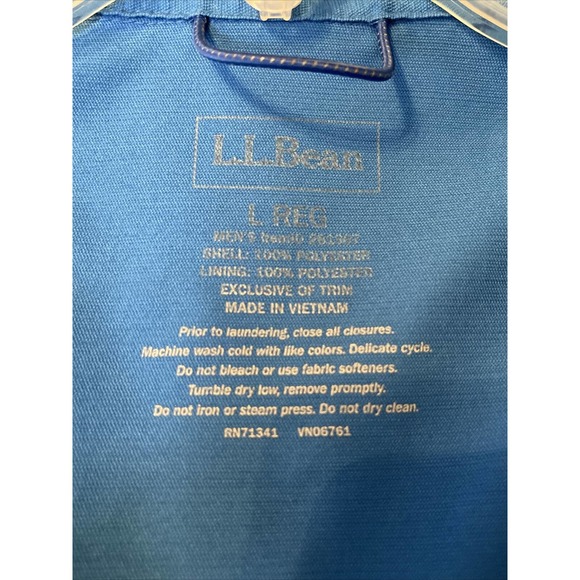 L L Bean Men’s L Polyester Jacket Blue Black - Picture 3 of 4